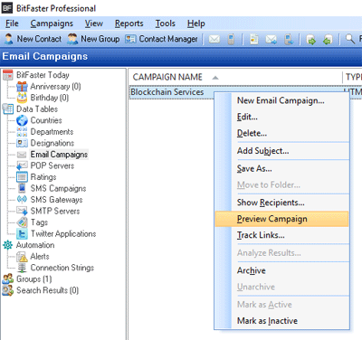 Preview Email Campaign