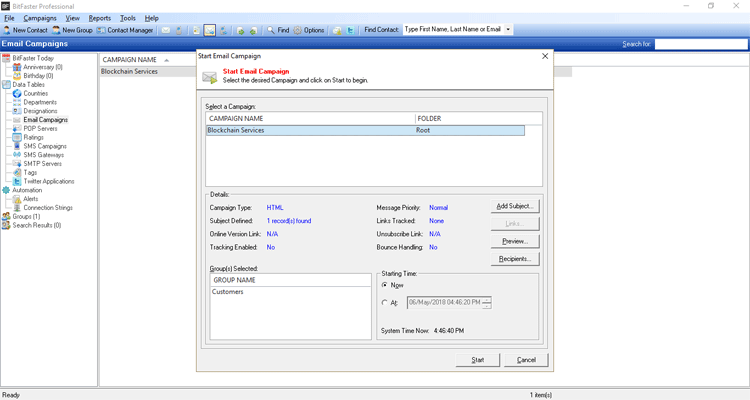 Start Email Campaign